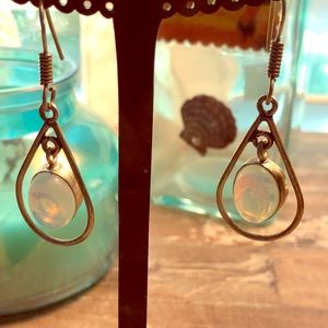 Opalite earrings, real silver from Indonesia